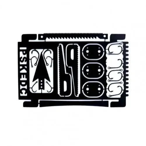 Stainless Steel Fishing Hook Card: Compact Multifunction Tool for Outdoor Survival - Trekker Essentials