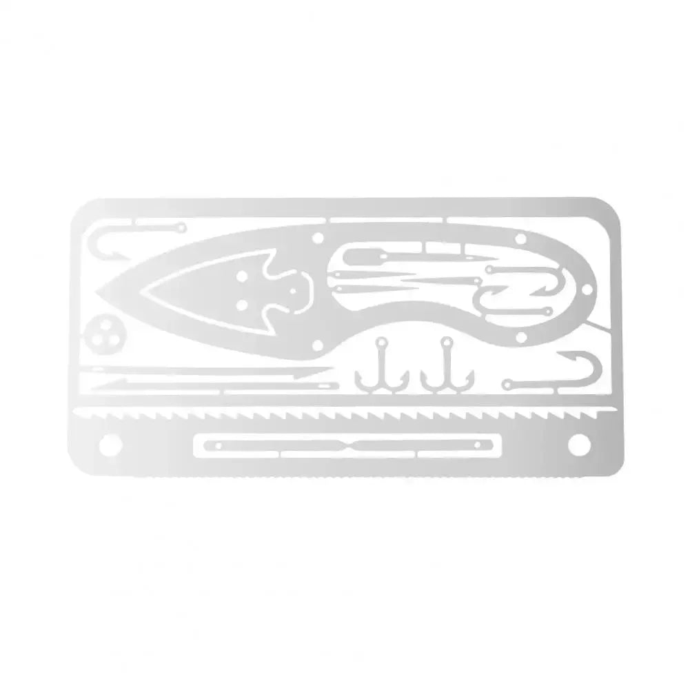 Stainless Steel Fishing Hook Card: Compact Multifunction Tool for Outdoor Survival - Trekker Essentials