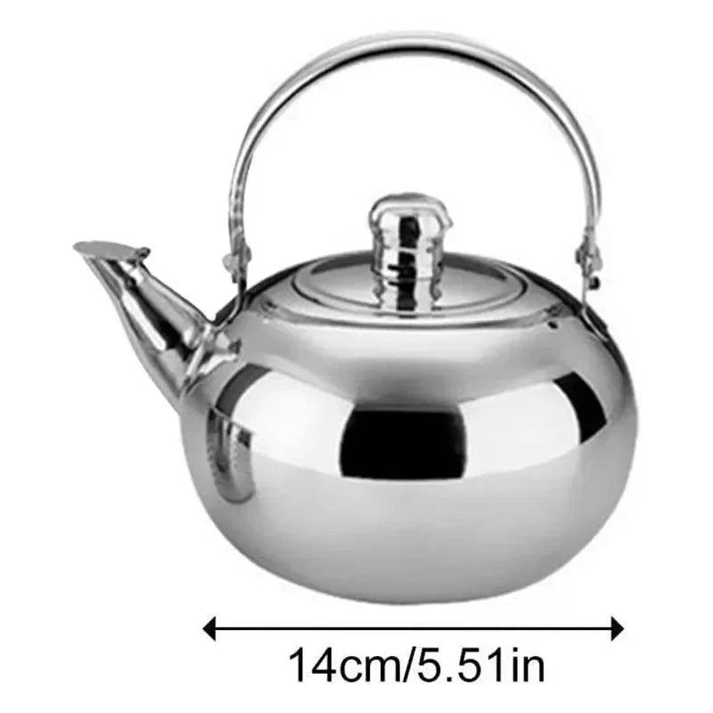 Stainless Steel Kettle with Heat Resistant Handle - Stovetop Camping Tea and Coffee Pot with Filter for Outdoor, Home, and Hiking - Trekker Essentials