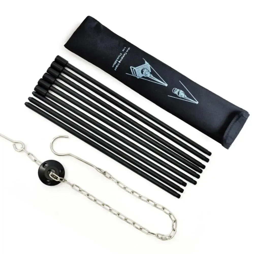 Stainless Steel Outdoor Camping BBQ Barbecue Folding Tripod | Portable Hanging Pot Stand and Cooking Grill Tool - Trekker Essentials
