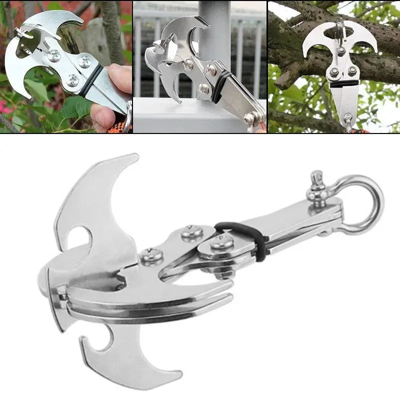 Stainless Steel Survival Folding Climbing Hook – Heavy-Duty Escape Hook for Outdoor Climbing, Rescue & Adventure - Trekker Essentials