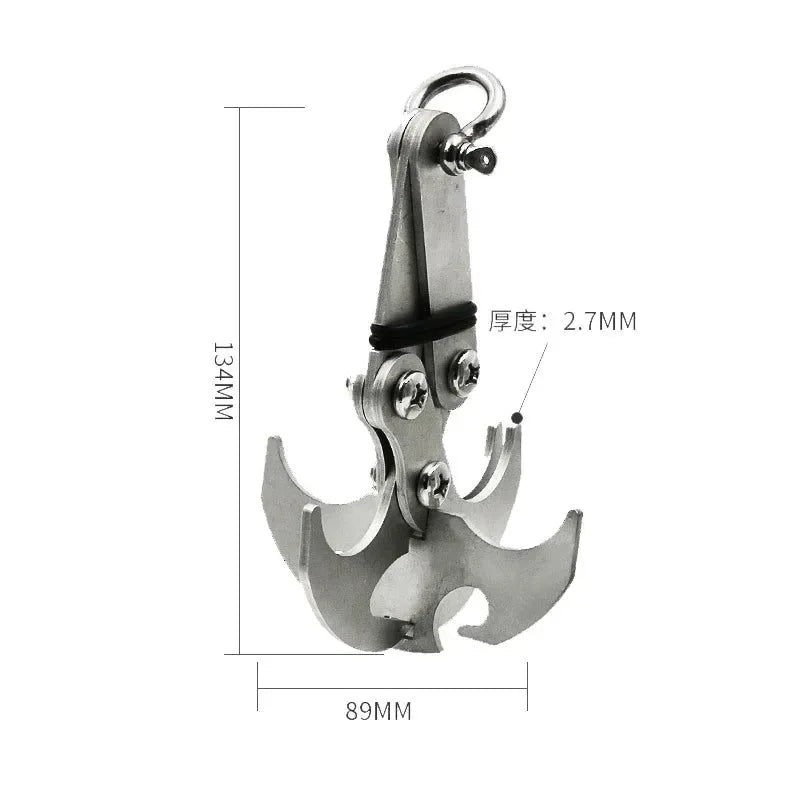Stainless Steel Survival Folding Climbing Hook – Heavy-Duty Escape Hook for Outdoor Climbing, Rescue & Adventure - Trekker Essentials