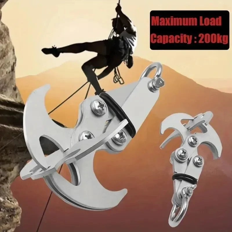 Stainless Steel Survival Folding Climbing Hook – Heavy-Duty Escape Hook for Outdoor Climbing, Rescue & Adventure - Trekker Essentials
