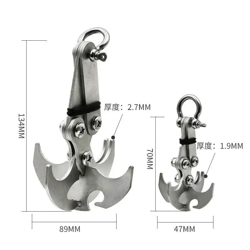 Stainless Steel Survival Folding Climbing Hook – Heavy-Duty Escape Hook for Outdoor Climbing, Rescue & Adventure - Trekker Essentials