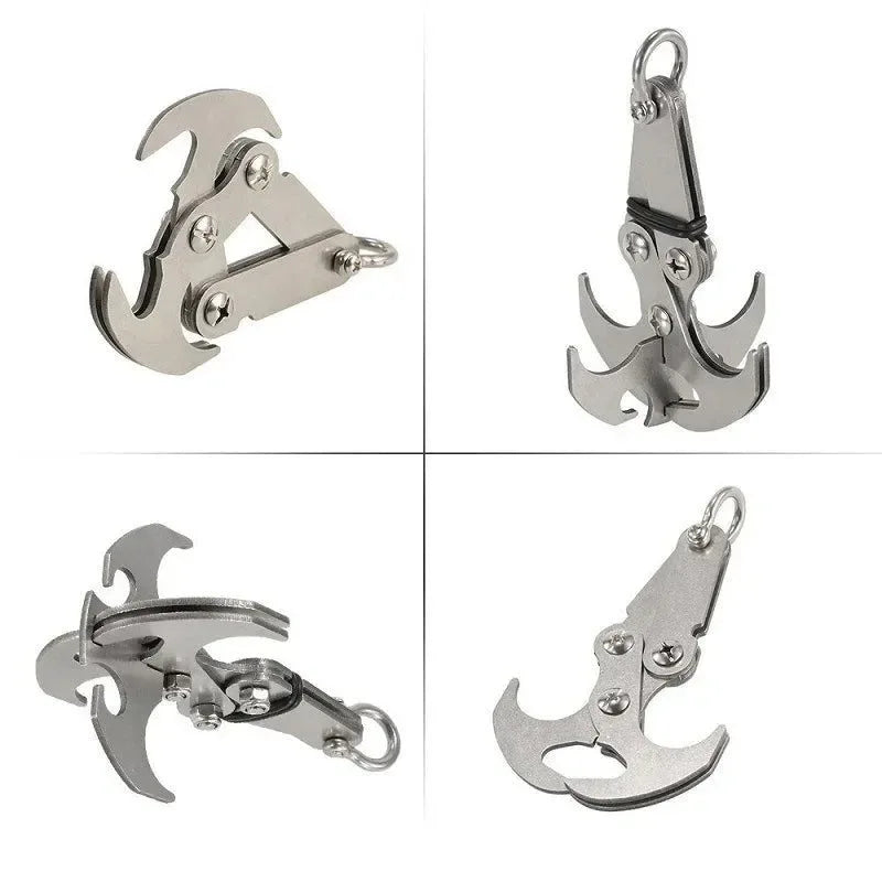 Stainless Steel Survival Folding Climbing Hook – Heavy-Duty Escape Hook for Outdoor Climbing, Rescue & Adventure - Trekker Essentials