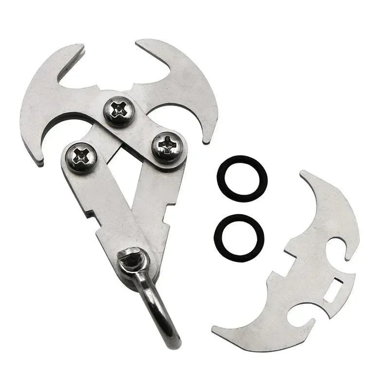 Stainless Steel Survival Folding Climbing Hook – Heavy-Duty Escape Hook for Outdoor Climbing, Rescue & Adventure - Trekker Essentials