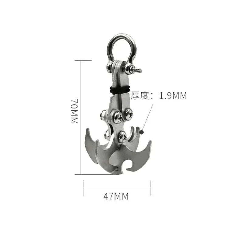 Stainless Steel Survival Folding Climbing Hook – Heavy-Duty Escape Hook for Outdoor Climbing, Rescue & Adventure - Trekker Essentials