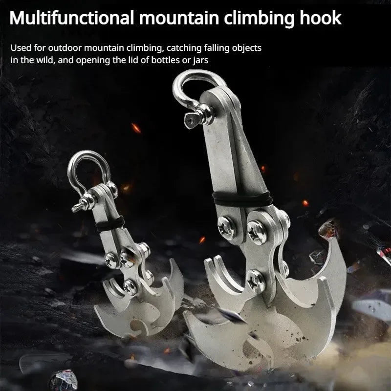 Stainless Steel Survival Folding Climbing Hook – Heavy-Duty Escape Hook for Outdoor Climbing, Rescue & Adventure - Trekker Essentials