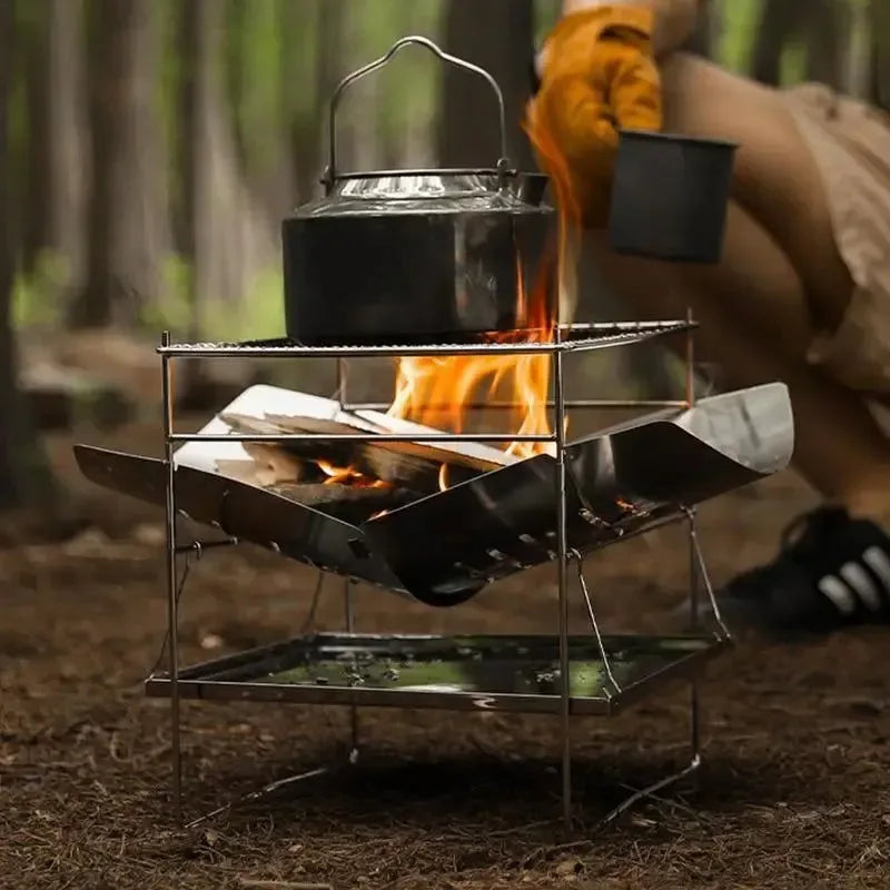 Stainless Steel Wood Stove for Tent, Camping, and Outdoor Activities - Trekker Essentials