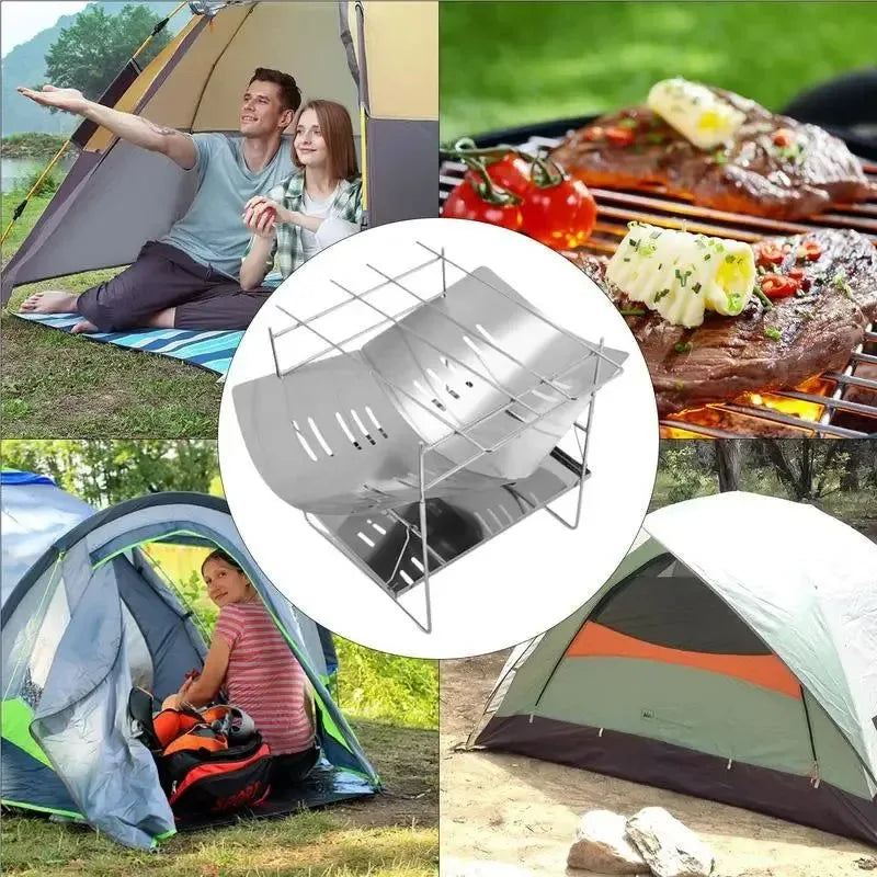 Stainless Steel Wood Stove for Tent, Camping, and Outdoor Activities - Trekker Essentials