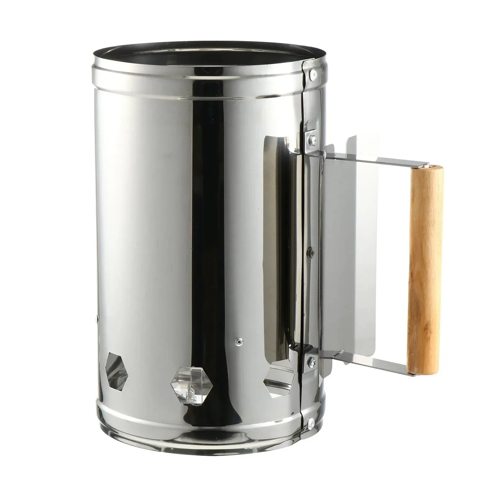 Starter Charcoal Chimney Fire BBQ Grill Tool - Outdoor Box Smoker Burner Ignition Coal Lighter - Stainless Steel Camping Barbecue - Trekker Essentials