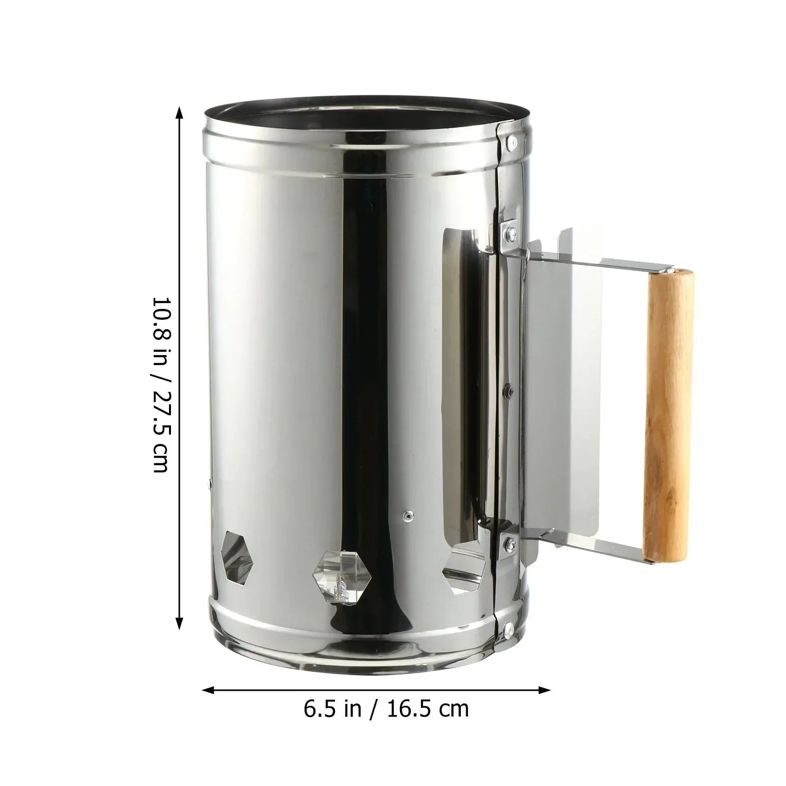 Starter Charcoal Chimney Fire BBQ Grill Tool - Outdoor Box Smoker Burner Ignition Coal Lighter - Stainless Steel Camping Barbecue - Trekker Essentials