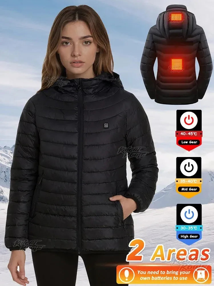Stylish Heated Winter Jacket for Women – 21-Zone Heating with 4 Smart Switches - Trekker Essentials