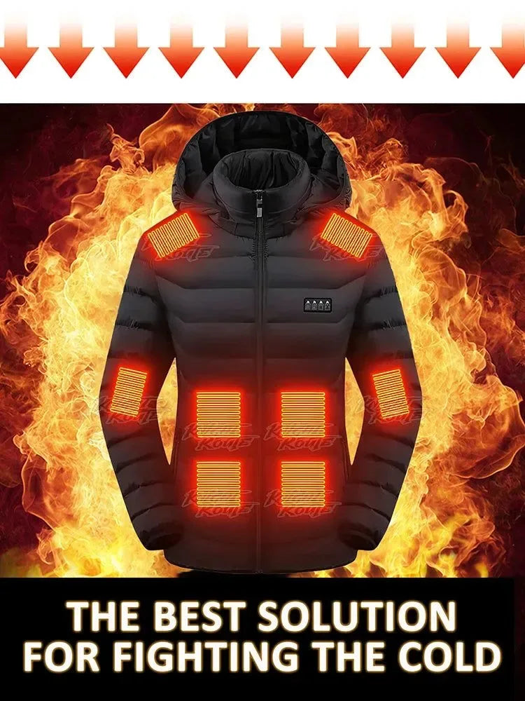Stylish Heated Winter Jacket for Women – 21-Zone Heating with 4 Smart Switches - Trekker Essentials