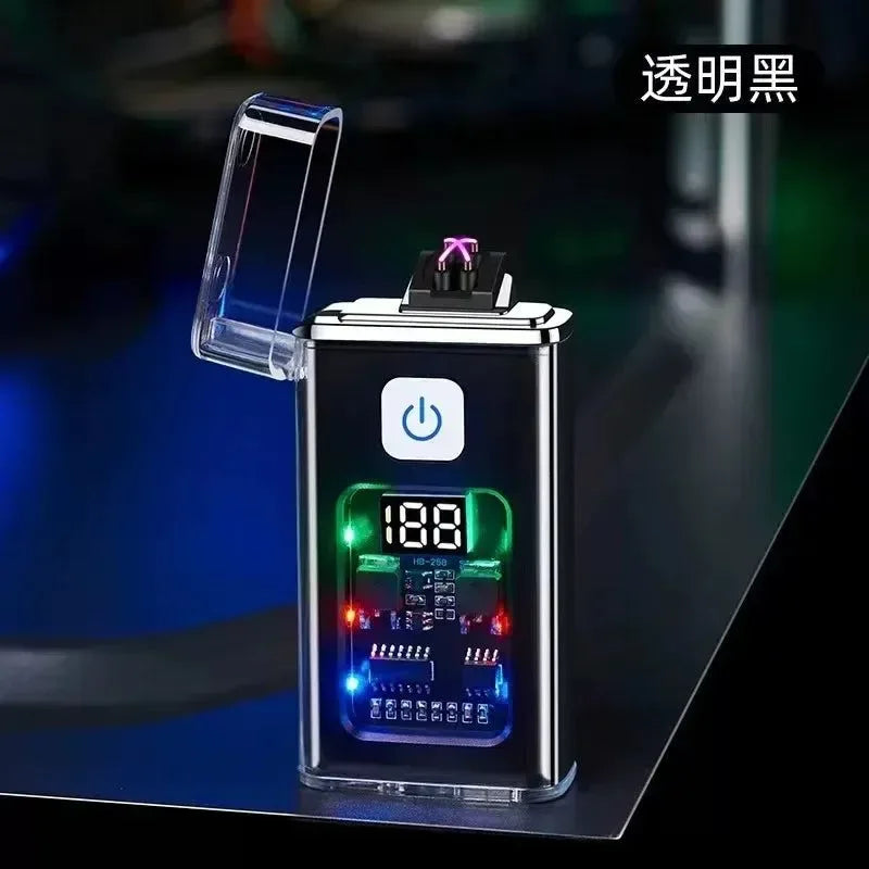 Stylish USB Rechargeable Electric Lighter - Cool Windproof Dual ARC Plasma Lighters for Men, Outdoor Camping Gadgets, Fire Starter - Trekker Essentials