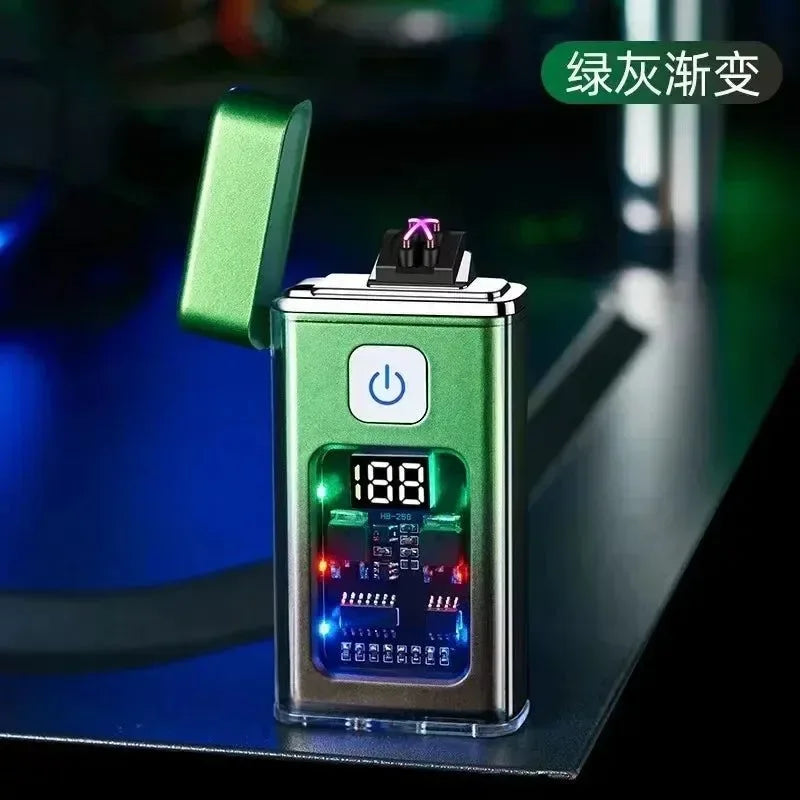 Stylish USB Rechargeable Electric Lighter - Cool Windproof Dual ARC Plasma Lighters for Men, Outdoor Camping Gadgets, Fire Starter - Trekker Essentials