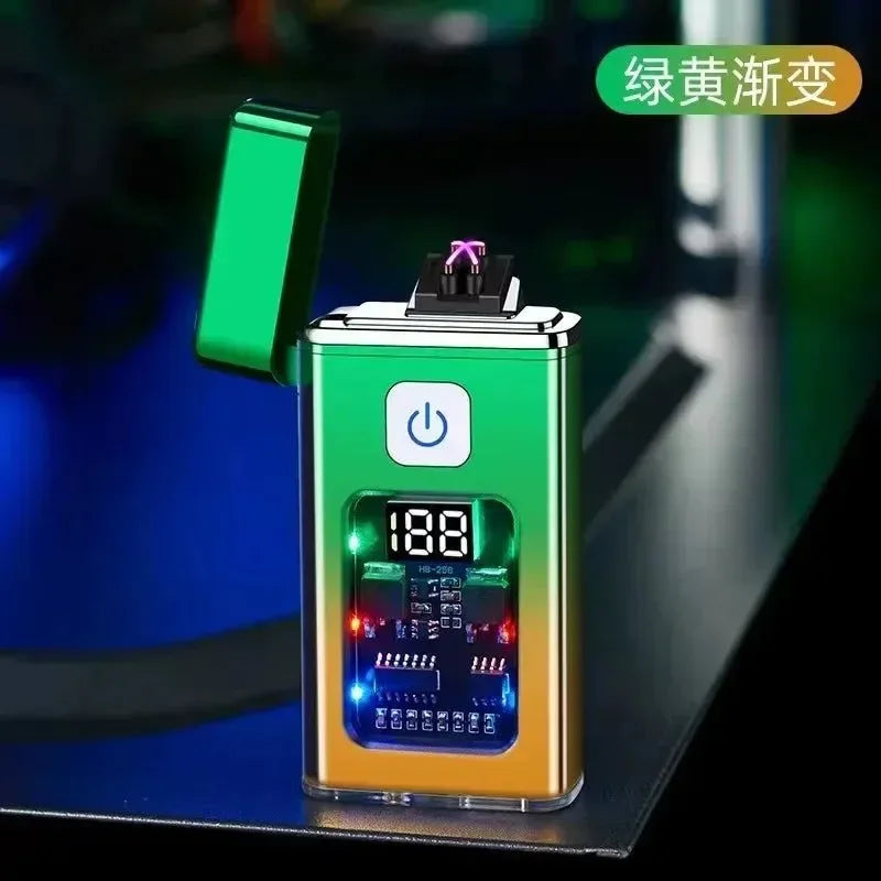 Stylish USB Rechargeable Electric Lighter - Cool Windproof Dual ARC Plasma Lighters for Men, Outdoor Camping Gadgets, Fire Starter - Trekker Essentials