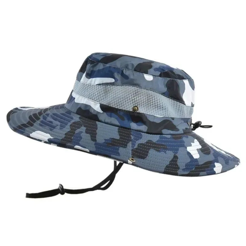 Summer Men's Breathable Sun Hat - Wide Brim UV Protect Fisherman Bucket Hat for Outdoor Activities - Trekker Essentials