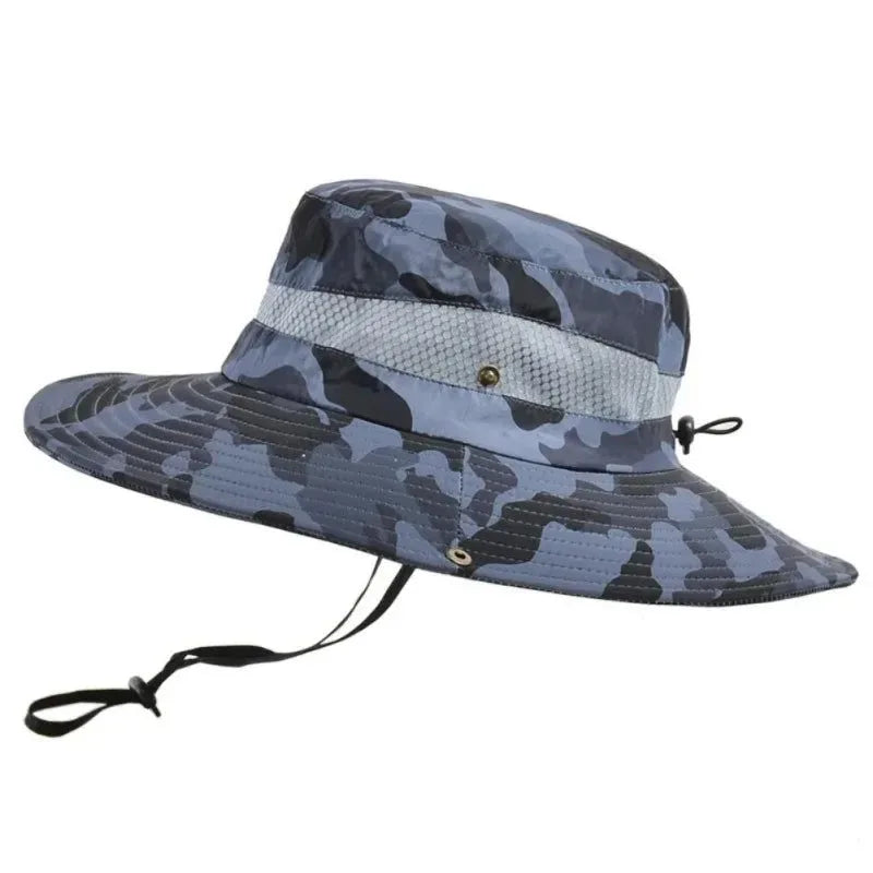 Summer Men's Breathable Sun Hat - Wide Brim UV Protect Fisherman Bucket Hat for Outdoor Activities - Trekker Essentials