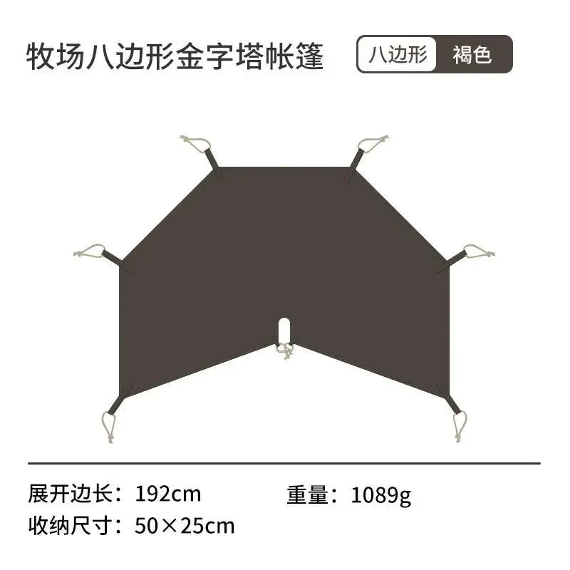Sunshade Octagonal Pyramid Tent with Snow Skirt - Trekker Essentials