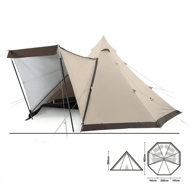 Sunshade Octagonal Pyramid Tent with Snow Skirt - Trekker Essentials