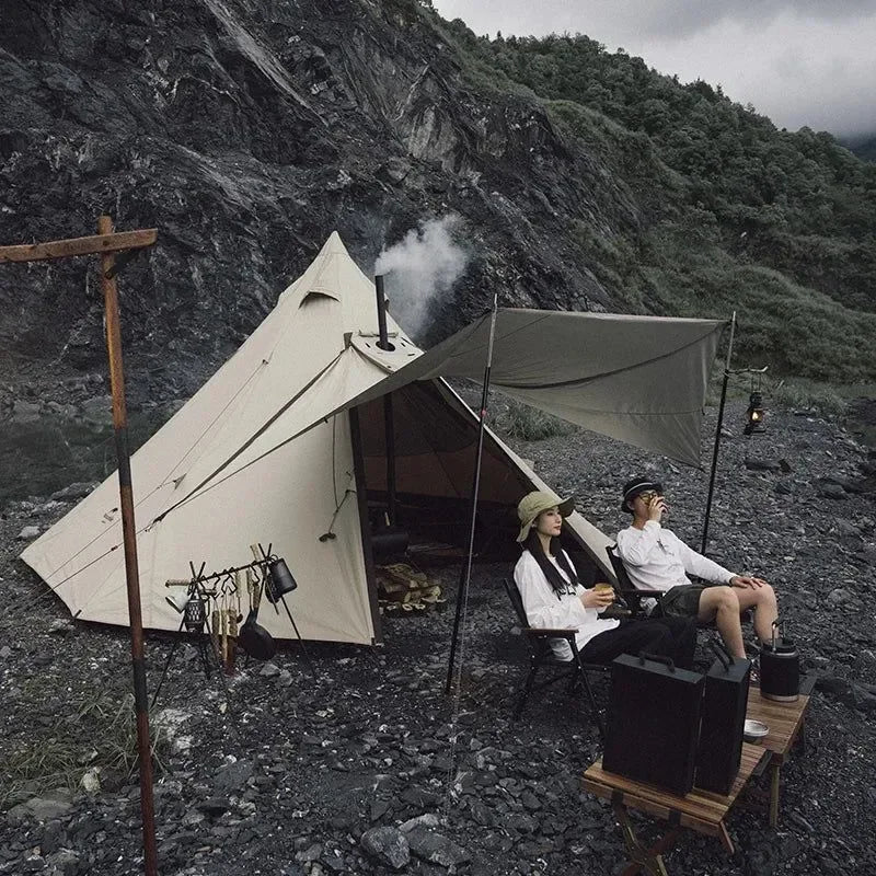 Sunshade Octagonal Pyramid Tent with Snow Skirt - Trekker Essentials