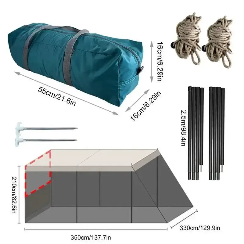 SUV Tailgate Tent - Outdoor Camping Sunshade, Anti-Mosquito Car Tent with Windproof Canopy - Trekker Essentials