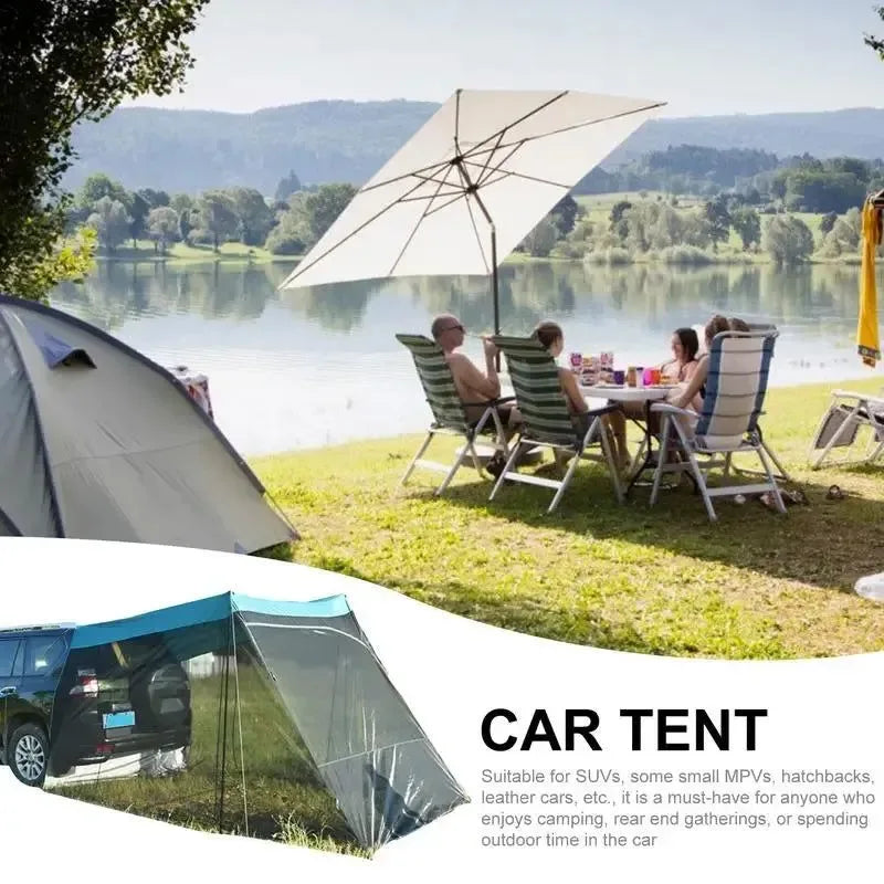 SUV Tailgate Tent - Outdoor Camping Sunshade, Anti-Mosquito Car Tent with Windproof Canopy - Trekker Essentials