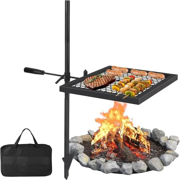 Swivel Campfire Grill Grate – Heavy Duty Stainless Steel Cooking Grate for Outdoor Camping - Trekker Essentials