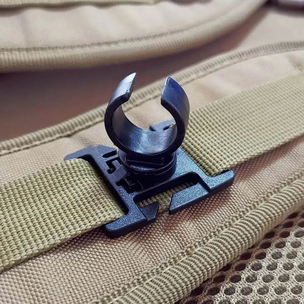 Swivel U Ring Flashlight Holder: Versatile Work Backpack Lamp Clip for Hiking and Climbing - Trekker Essentials