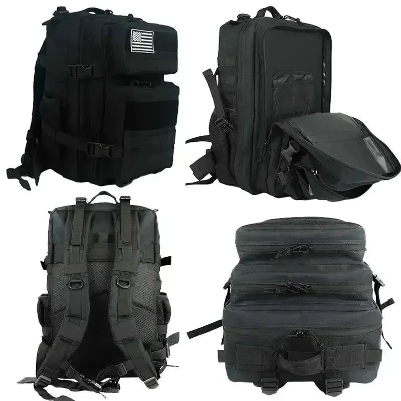 Tactical Backpack for Men - 25L/45L Gym Fitness, Camping, Hiking Daypack with Molle System, Large Travel Laptop Duffel Pack - Trekker Essentials