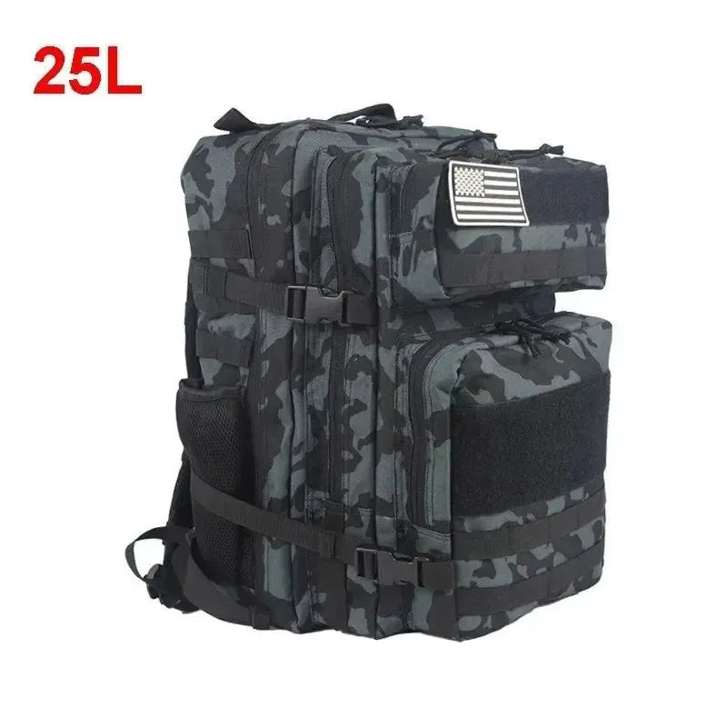 Tactical Backpack for Men - 25L/45L Gym Fitness, Camping, Hiking Daypack with Molle System, Large Travel Laptop Duffel Pack - Trekker Essentials