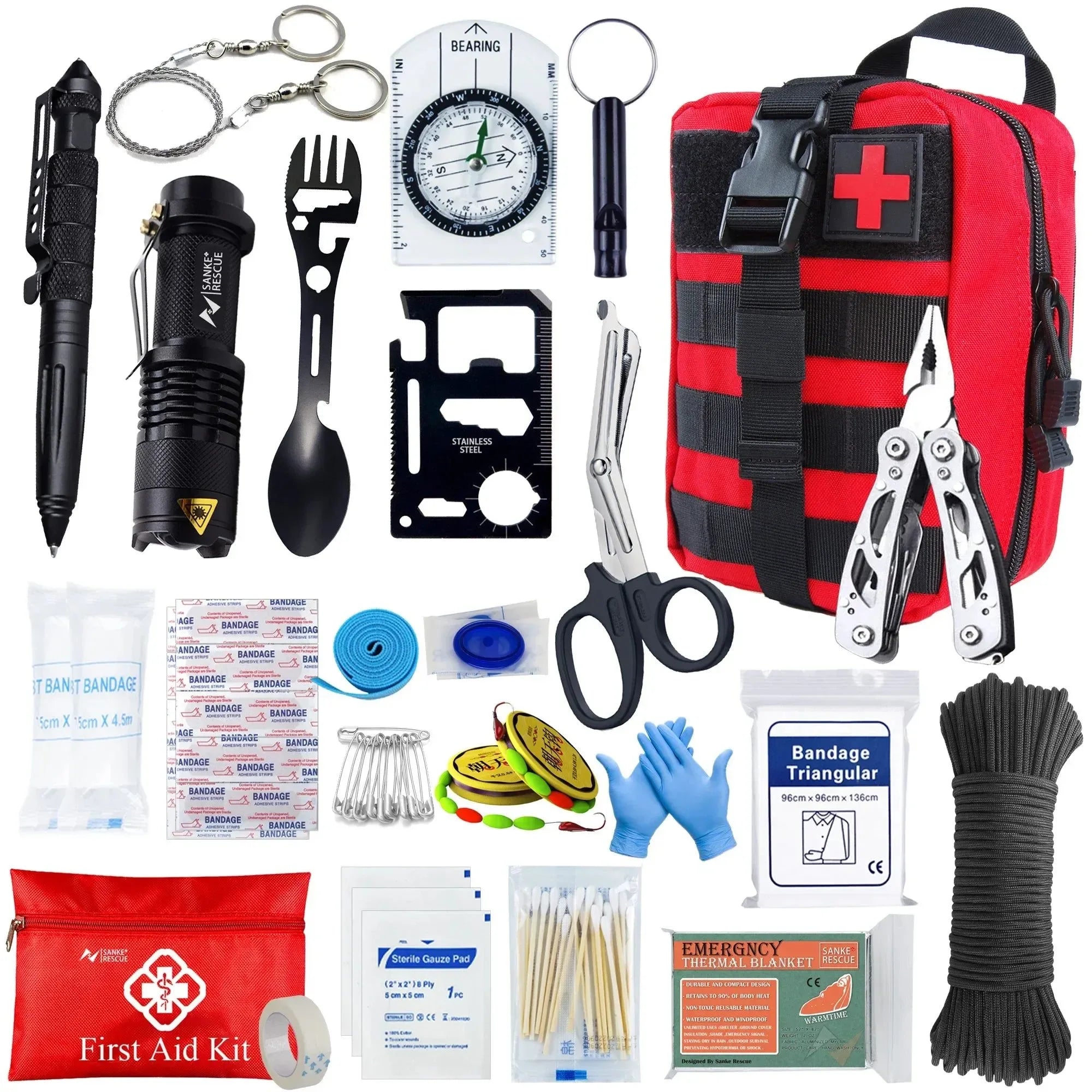 Tactical First Aid Kit - Essential Military Survival Gear for Camping, Self-Defense, and Emergency Medical Care - Trekker Essentials
