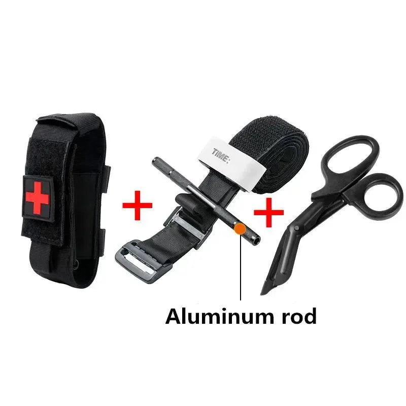 Tactical First Aid Military Tourniquet - Rotary Pressure CAT with Aluminum Rod for Hiking, Camping, and Survival - Trekker Essentials