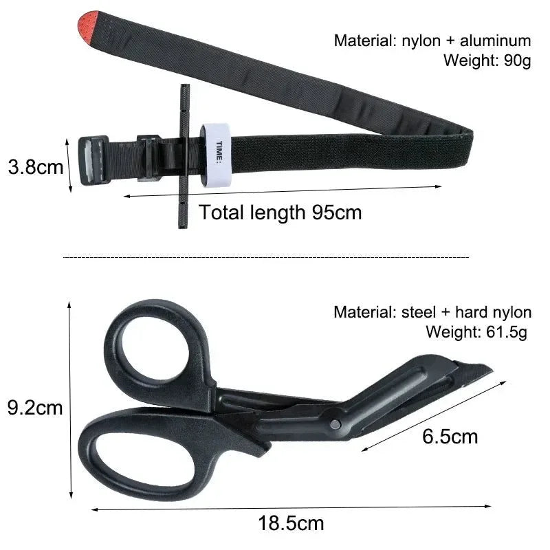 Tactical First Aid Military Tourniquet - Rotary Pressure CAT with Aluminum Rod for Hiking, Camping, and Survival - Trekker Essentials