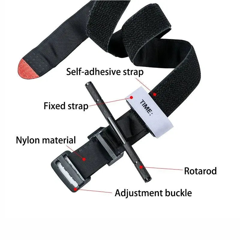 Tactical First Aid Military Tourniquet - Rotary Pressure CAT with Aluminum Rod for Hiking, Camping, and Survival - Trekker Essentials