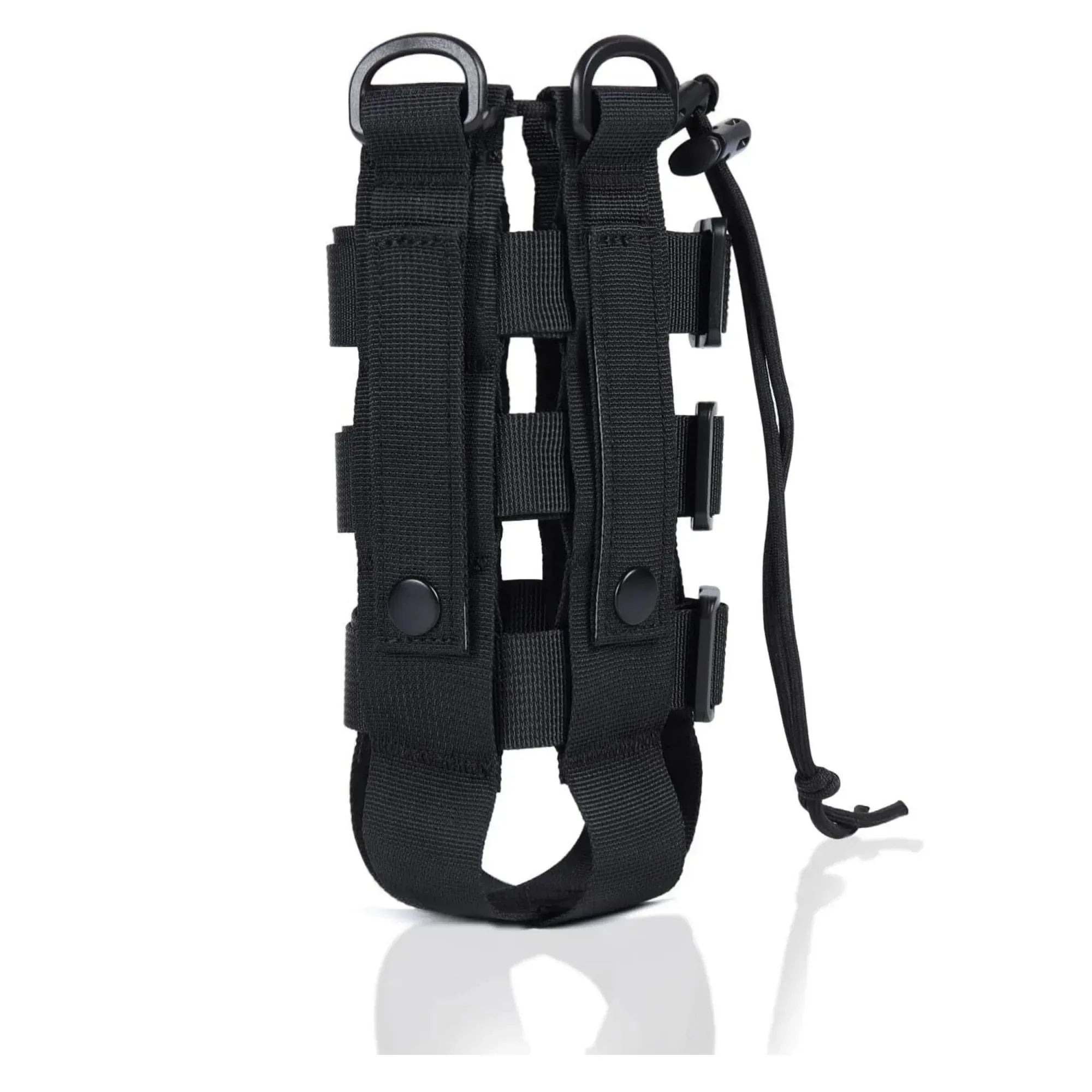Tactical MOLLE Water Bottle Pouch – Outdoor Camping Hiking Hydration Bag with Carabiner Clip, Multi-Function Storage Holder for 500-800ml Bottles - Trekker Essentials
