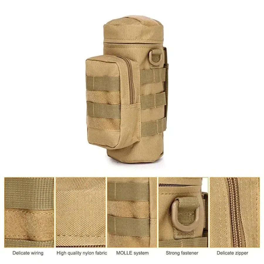 Tactical MOLLE Water Bottle Pouch - Hydration Carrier for Outdoor Adventures - Trekker Essentials