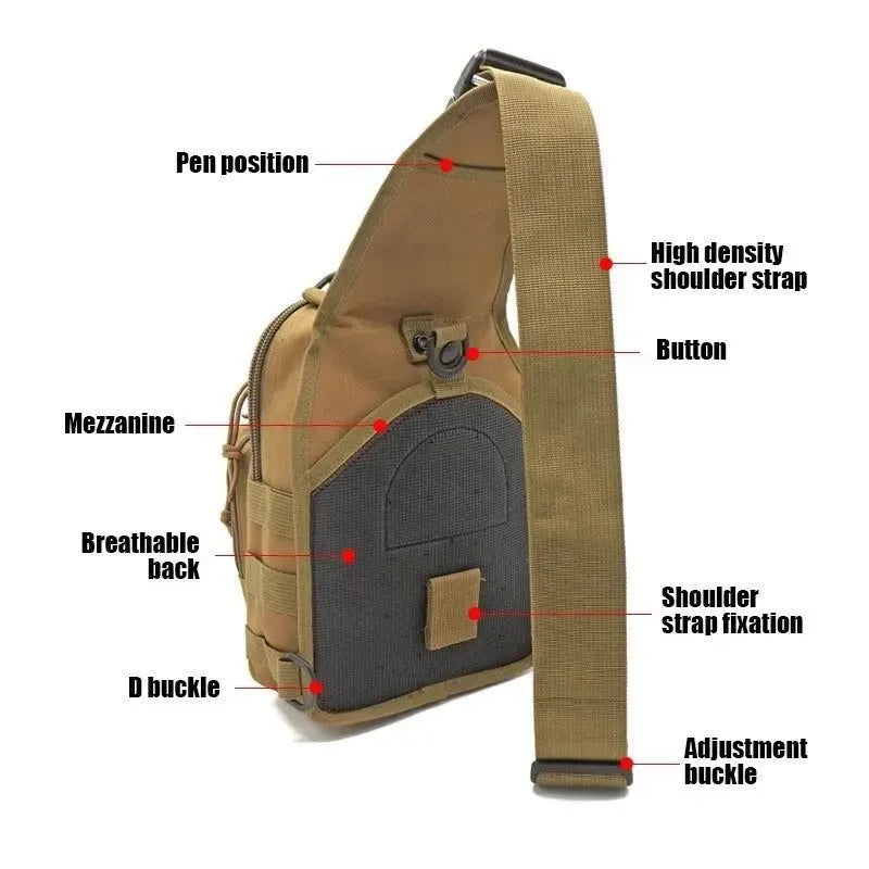 Tactical Shoulder Backpack - Waterproof Outdoor Sling Bag for Hiking and Camping - Trekker Essentials
