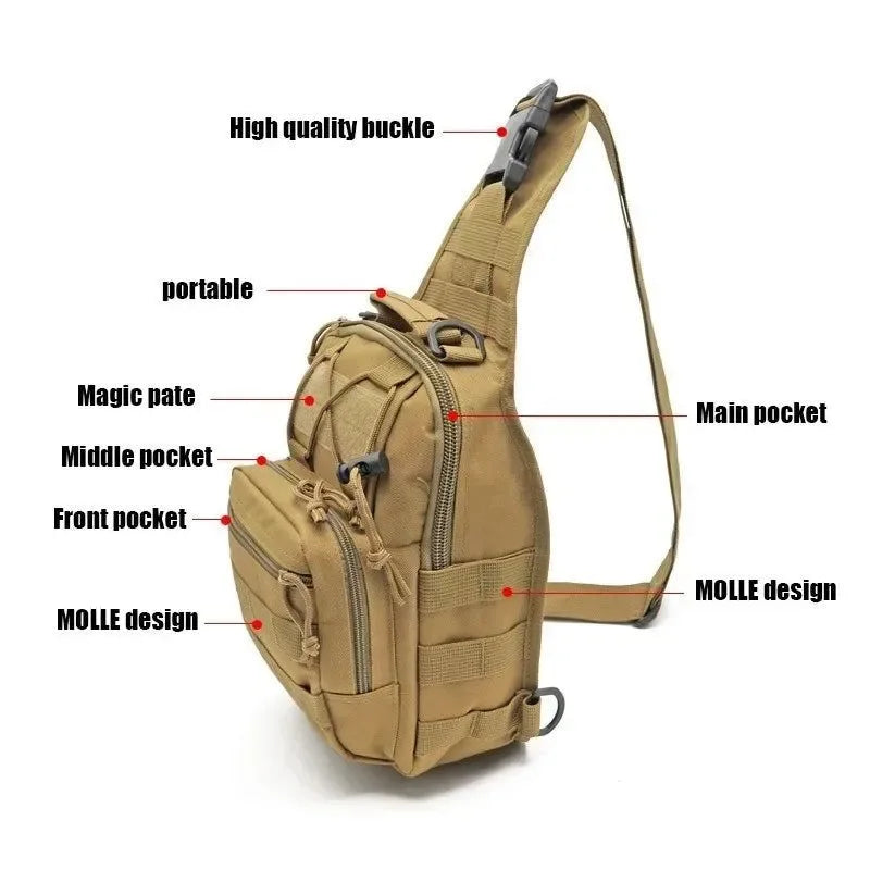 Waterproof Tactical Shoulder Sling Bag – Outdoor Hiking & Camping