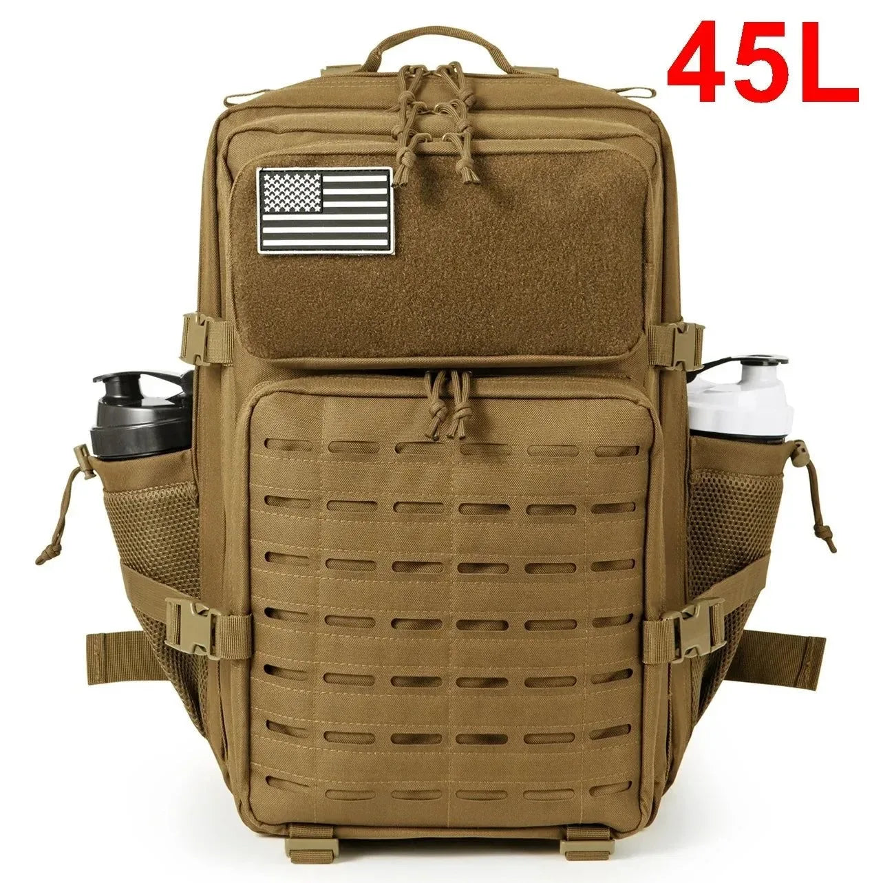 Tactical Survival Backpack - Small School Rucksack with Bottle Holder for Men - Trekker Essentials