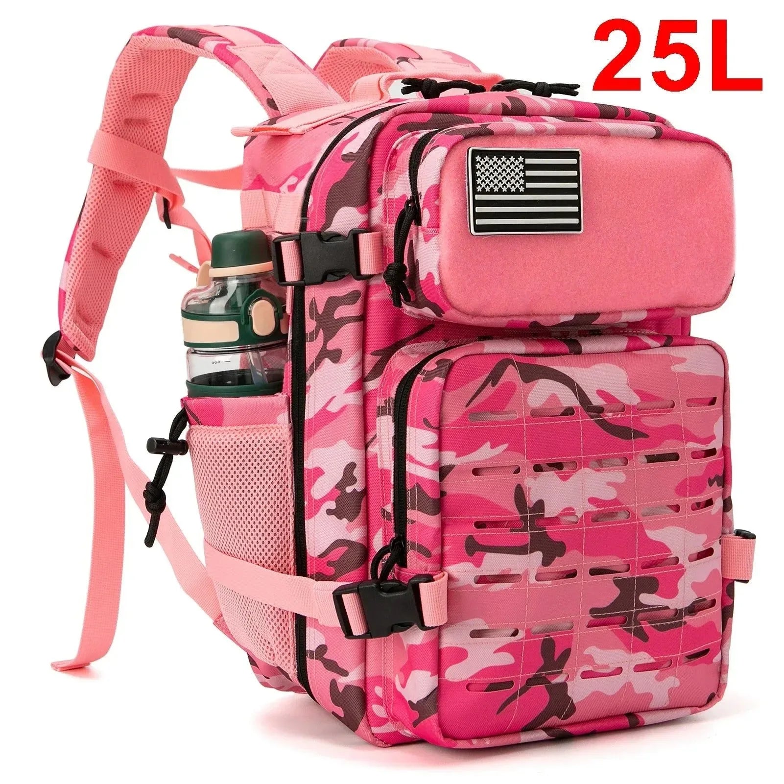 Tactical Survival Backpack - Small School Rucksack with Bottle Holder for Men - Trekker Essentials