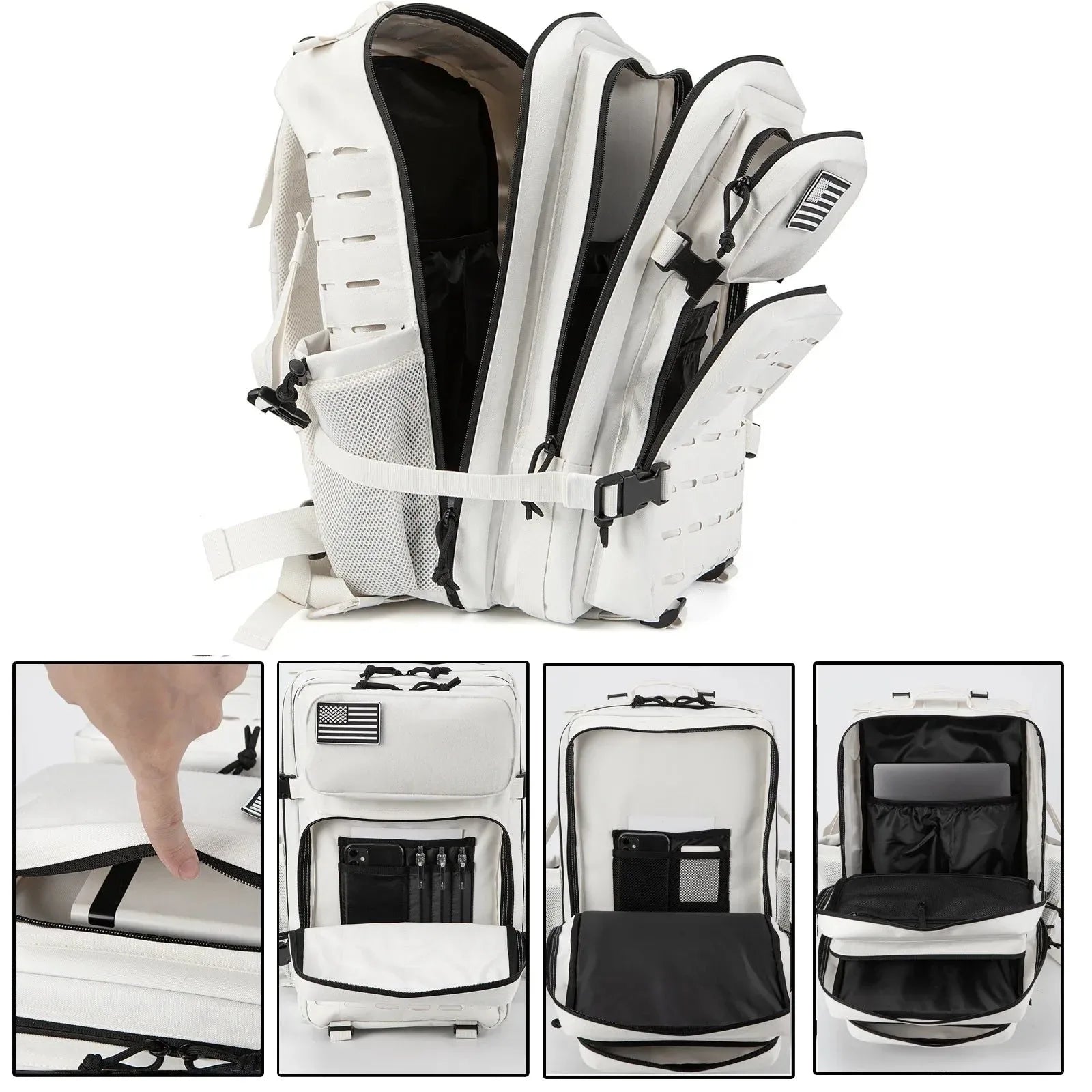 Tactical Survival Backpack - Small School Rucksack with Bottle Holder for Men - Trekker Essentials