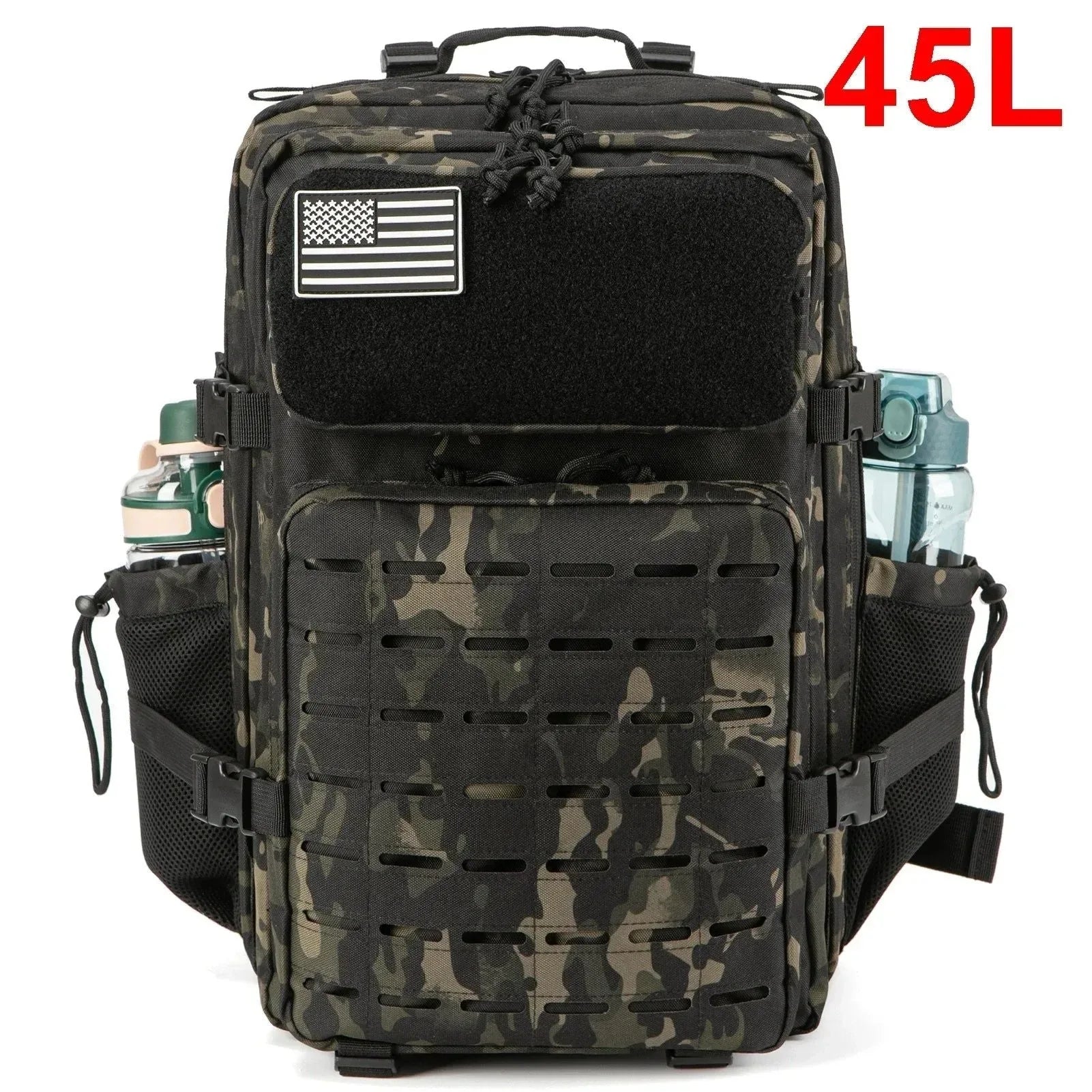 Tactical Survival Backpack - Small School Rucksack with Bottle Holder for Men - Trekker Essentials
