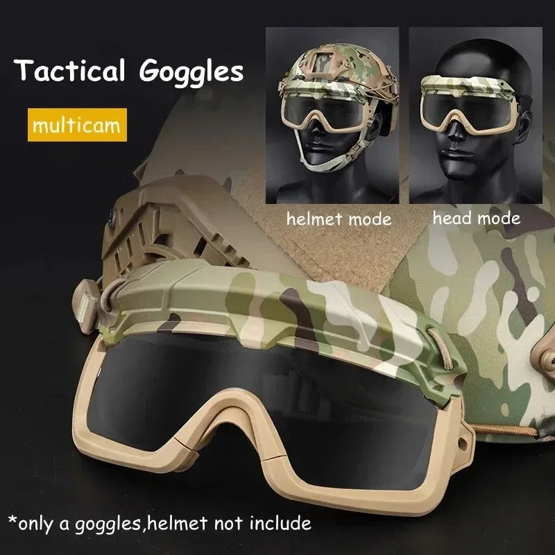 Tactical Windproof Anti-Fog Goggles – Airsoft Paintball Protection for Helmets - Trekker Essentials