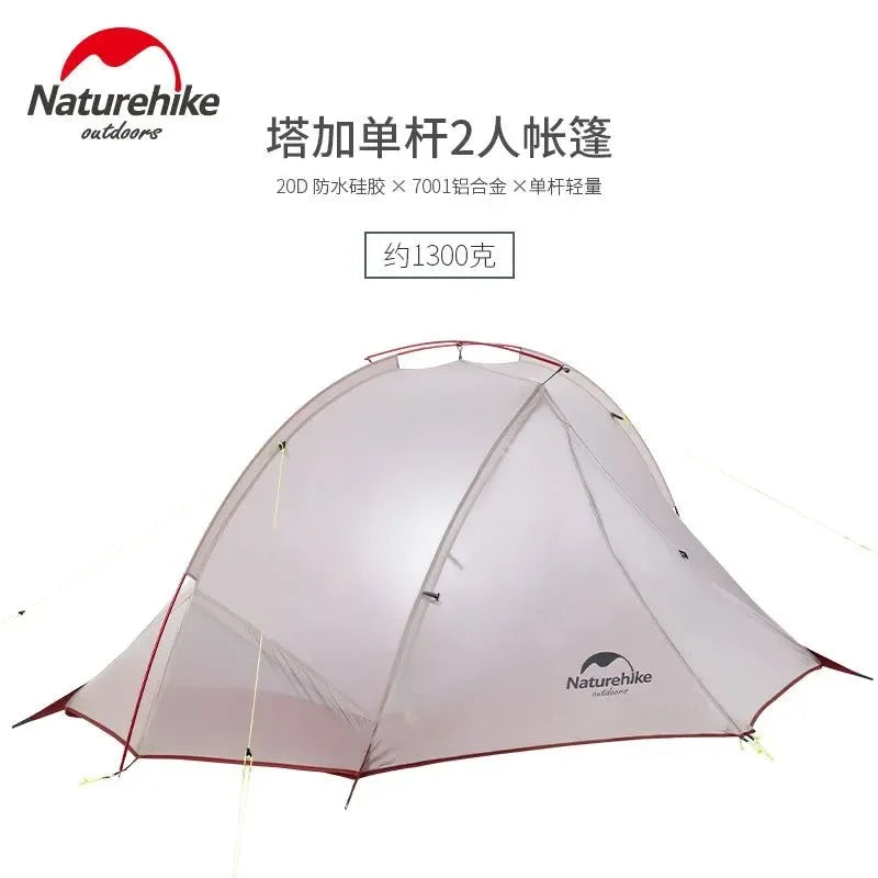 Tagar Single Pole Two-Person Ultralight Camping Tent - Waterproof 20D Nylon - Trekker Essentials