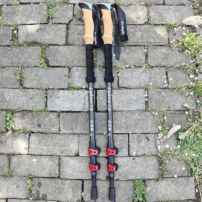 Telescopic Carbon Fiber Trekking Poles: Collapsible Lightweight Walking and Hiking Sticks (2pcs) - Trekker Essentials