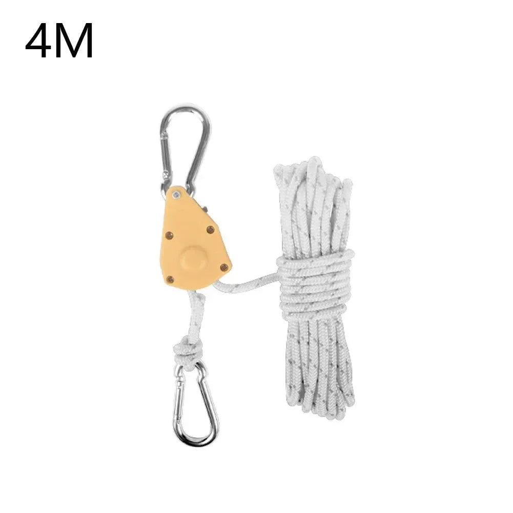 Tent Rope Hanger Pulley Hook - Adjustable Lanyard Hanging for Camping and Outdoor Activities - Trekker Essentials