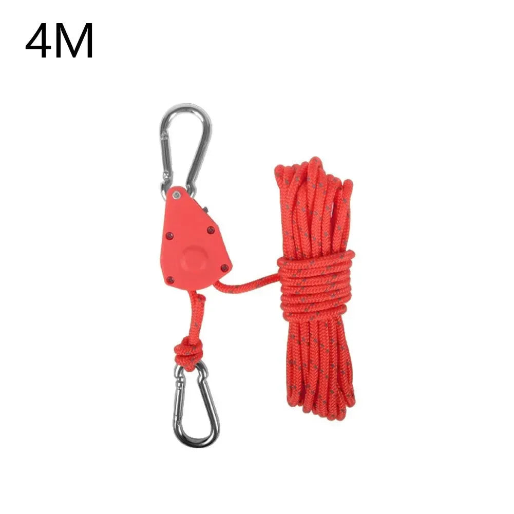 Tent Rope Hanger Pulley Hook - Adjustable Lanyard Hanging for Camping and Outdoor Activities - Trekker Essentials