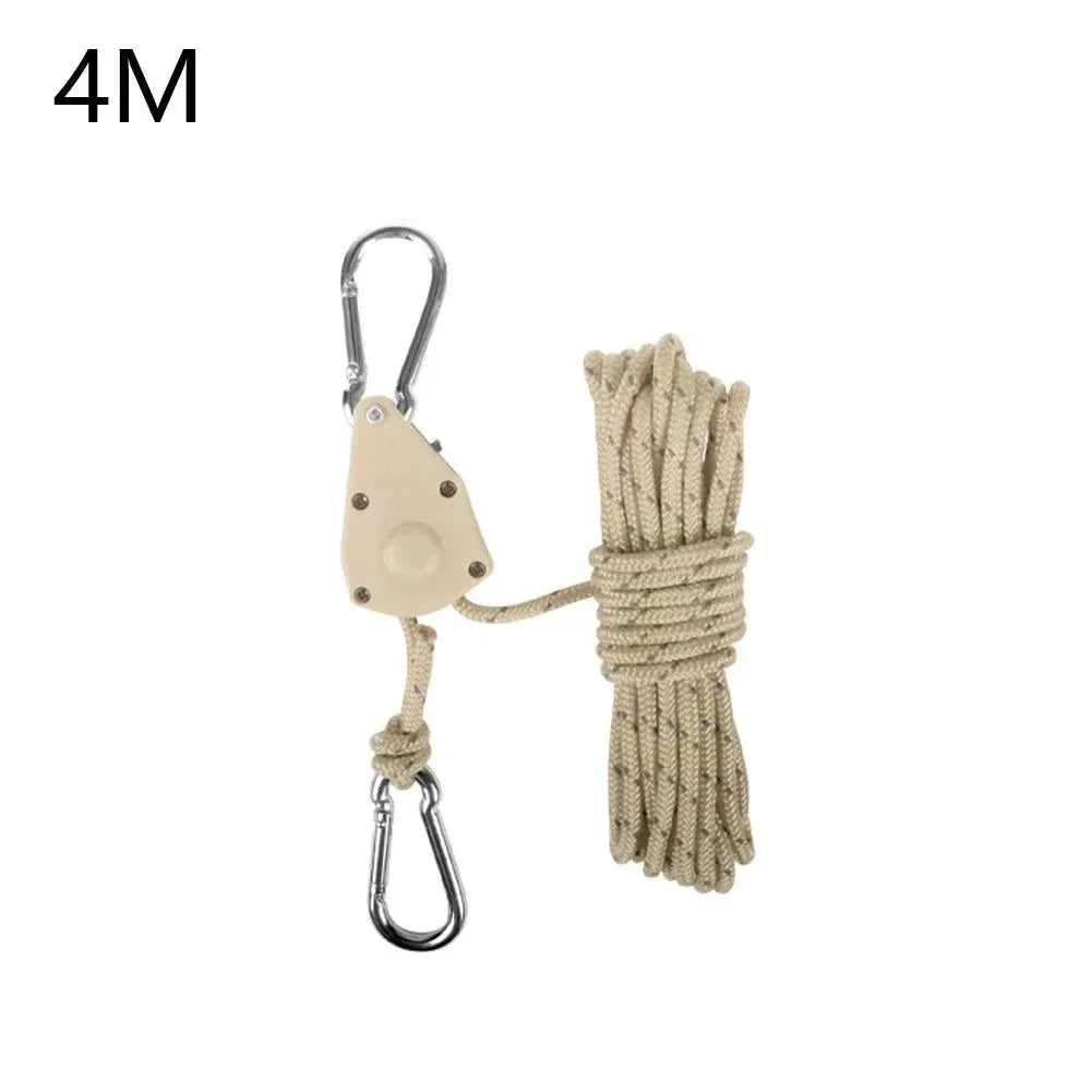 Tent Rope Hanger Pulley Hook - Adjustable Lanyard Hanging for Camping and Outdoor Activities - Trekker Essentials